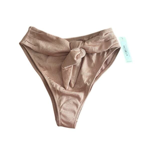 NWT Montce Prima Pink Sparkle Paula Tie-Up Bikini Bottom Large - Picture 3 of 10
